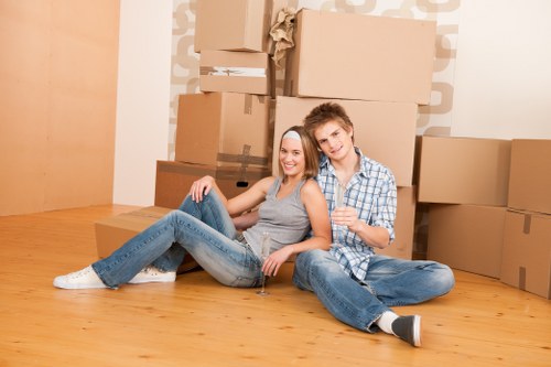 Removal team helping a family move from a Croydon home