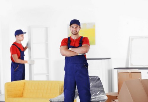 Packed household items prepared for a local move in Croydon