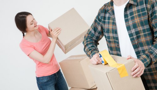 Boxes and packing materials prepared for a Croydon relocation