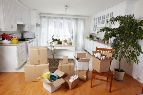 Local moving truck loaded with household items in Croydon